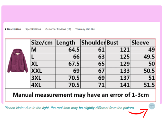 Import size chart from images Aliexpress dropshipping.
